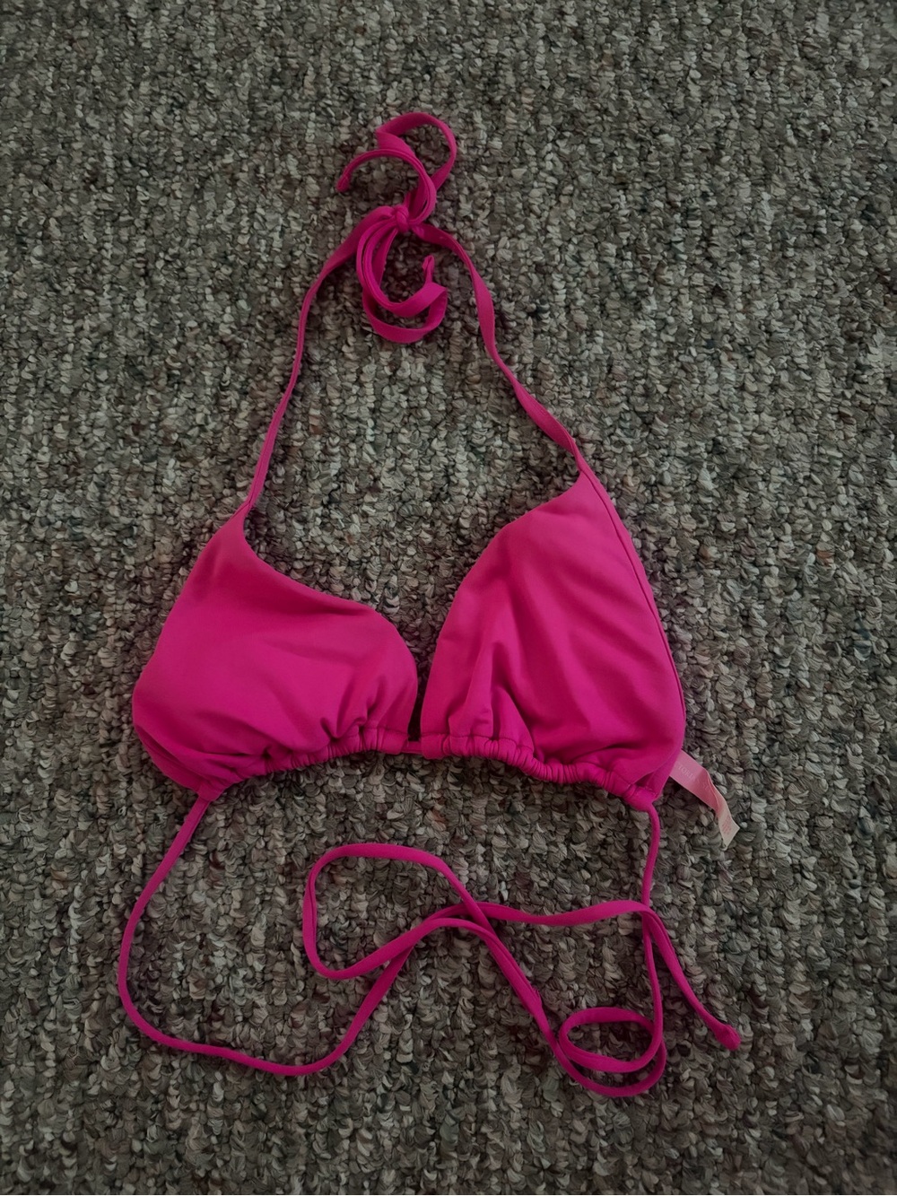 Hot Pink Triangle Bikini Top